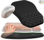 2-in-1 Ergonomic Set, Wave Keyboard Wrist Rest and Massage Slope Mouse Pad Wrist Support, Rebound Memory Foam for Relieve Carpal Tunnel Syndrome and Wrist Pain (Black)