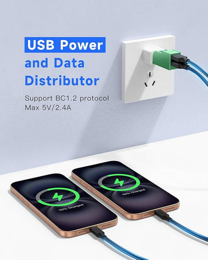 FORIDA 3 Ports USB 3.0 Adapter, USB Hub with 1 USB 3.0 and 2 USB 2.0 Ports, Portable USB Port Splitter for Keyboard, Mobile Hard Disk, U Disk, Camera, Mouse, etc (Green)