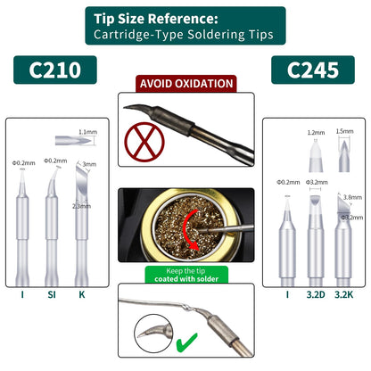 YIHUA 982 Precision Soldering Iron Station Kit with Digital LCD Display, 210 Soldering Tip Cartridge Compatible, Solder Wire Dispenser and, 4 Memory Channels, Auto Shutdown, Rapid Heating