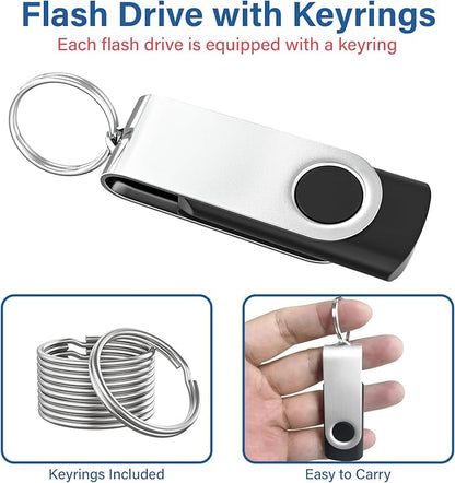 Bulk Flash Drives 2GB 100 Pack, Wooolken USB 2.0 Thumb Drives Pack Memory Stick USB Drive Pendrive for PC Laptop Computer (Black)