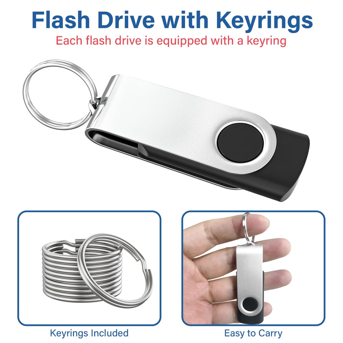 32GB Flash Drive 10 Pack, Wooolken USB 2.0 Thumb Drives Memory Stick