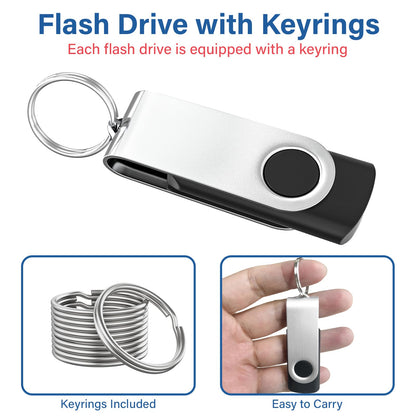 32GB Flash Drive 10 Pack, Wooolken USB 2.0 Thumb Drives Memory Stick