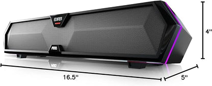 Edifier MG300 Computer Sound Bar: Loud Speakers with Deep Bass - Switch RGB Built-in Microphone for Gaming Speakers Wireless Bluetooth 5.3 & USB Adapter PC Sound Bar for Desktop