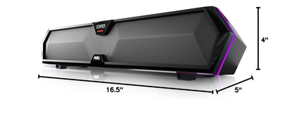 Edifier MG300 Computer Sound Bar: Loud Speakers with Deep Bass - Switch RGB Built-in Microphone for Gaming Speakers Wireless Bluetooth 5.3 & USB Adapter PC Sound Bar for Desktop