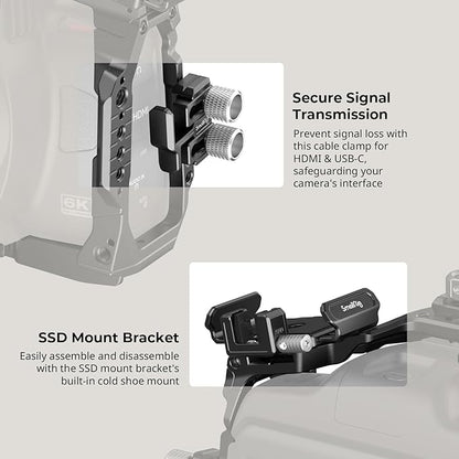 SmallRig Camera Cage Advanced Kit for Blackmagic Design Cinema 6K, Only for BMCC 6K, with Top Handle, Rotating Side Handle, SSD Bracket, Cable Clamp, Lens Mount Adapter, 15mm Rods and Baseplate - 4575