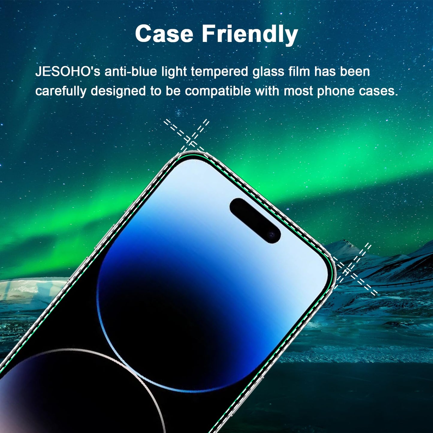 JESOHO Blue Light Screen Protector for iPhone 14 Pro 6.1 inch