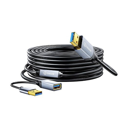 USB Extension Cable USB 3.0 Extension Cord Type A Male to Female Cord Nylon Braided High Data Transfer Compatible with USB Keyboard, Mouse, Flash Drive(65ft)