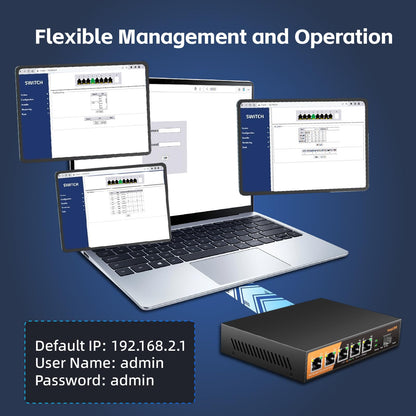 keepLiNK 6 Port 2.5G Web Smart Managed Ethernet Switch with 5 x 2.5G Base-T Ports, 1 x 10G SFP+, Static Aggregation, QoS/VLAN/IGMP, Metal Housing Fanless, Desktop/Wall-Mount