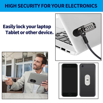 Zolunu 5Pack Anti Theft Self-Adhesive Security Plate with Slot for Cables to Lock Down Laptops, Mac Book, Tablets, iPad, or Other Computer (Black)