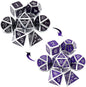 Haxtec Color Changing ByTemperature Metal DND Dice Set Polyhedral D&D Dice Compatible with Dungeons and Dragons RPG-Silver Black Purple Shift