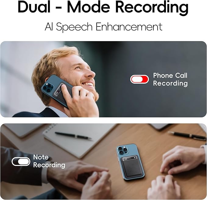 AI Voice Recorder, Parkuetechno Voice Recorder with Case, App Control, Transcribe & Summarize with AI Technology, 64GB Memory, Supports 140 Languages, Audio Recorder for Phone Calls Lectures