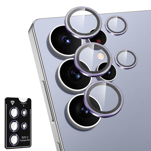 Avocase for Samsung Galaxy S25 Ultra Camera Lens Protector, Individual Metal Ring Tempered Glass Lens Cover, [Strong Adsorption] Scratch Resistant Ultra-Thin HD Clear Lens Cover, 1 Set-Purple