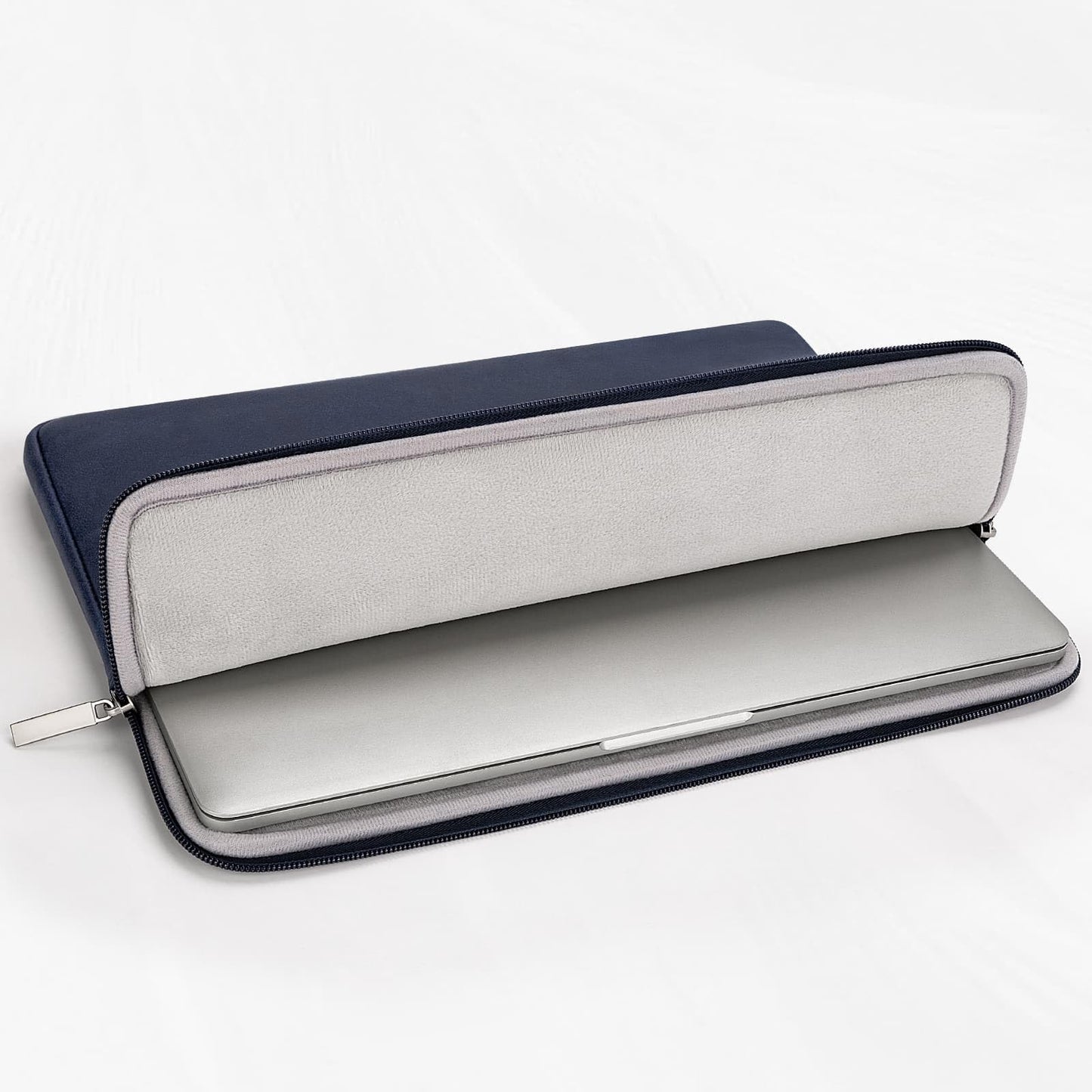 RAINYEAR 13 Inch Laptop Sleeve PU Suede Leather Case Padded Bag, Deep Blue