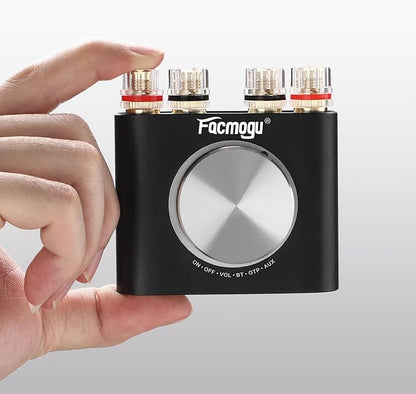 Facmogu M6 200W Mini Bluetooth 5.0 Audio Power Amplifier, 100Wx2 Dual Channel HiFi Stereo Mini Speaker AMP w/Optical/AUX/BT Input, Home Audio Wireless Amplifier Receiver with 24V Power Supply - Black