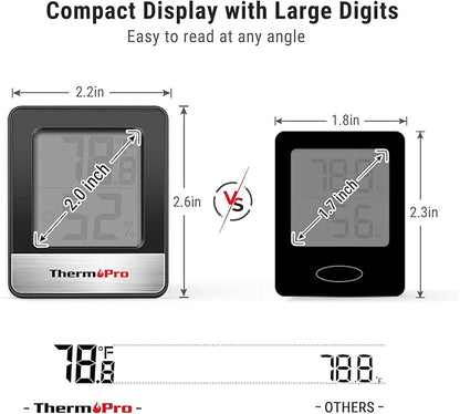 ThermoPro TP49 Digital Hygrometer Indoor Thermometer Humidity Meter Room Thermometer with Temperature and Humidity Monitor Mini Hygrometer Thermometer