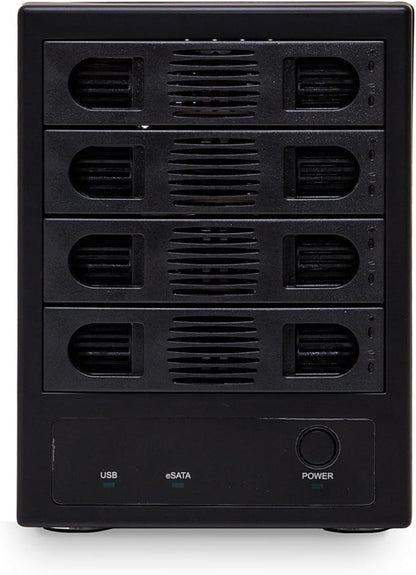 Syba SY-ENC50104 4 Bay 3.5” SATA III HDD Non-RAID Enclosure – Supports USB 3.0 & eSATA Interface, Black