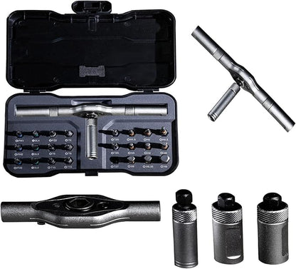 24 in 1 Magnetic Ratchet Screwdriver Set, DIY Mini Multi Bit Magnetic Screwdriver with Detachable Handle and Case for Electronics Repair, Furniture, Computers, Bicycle