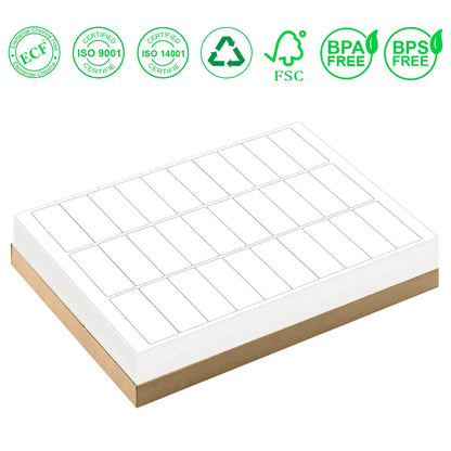 1" x 2-5/8" Address Labels 3000 Labels Sticker Paper for Laser/Ink Jet Printer mailing Labels 8.5"×11" White 30 per Sheet