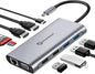 USB C Docking Station Dual Monitor, UtechSmart 11 in 1 USB C Hub Triple Display, Laptop Dock with 2 HDMI, Ethernet, VGA, 100W PD, SD/TF Card Slot, 4USB for MacBook Dell HP Surface Lenovo ASUS