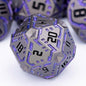 Metal DND Sci-fi Dice Set 7PCS Stripe Polyhedral Dice for Dungeons Dragons RPG Role Playing Game, Glitter D and D Dice with Gift Box D6 D8 D10 D12 D20 (Black Purple) ﻿