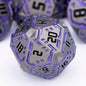 OGCOPHEN Metal DND Sci-fi Dice Set 7PCS Stripe Polyhedral Dice for Dungeons Dragons RPG Role Playing Game, Glitter D and D Dice with Gift Box D6 D8 D10 D12 D20 (Black&Blue Purple)