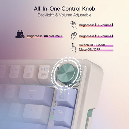 Redragon K673 PRO Wireless 81-Key RGB Gasket Gaming Keyboard, Scroll Knob