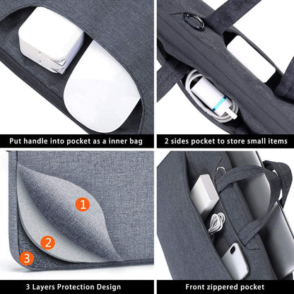Voova 13.3-13 Inch Laptop Sleeve with Handle, MacBook Sleeve, Gray