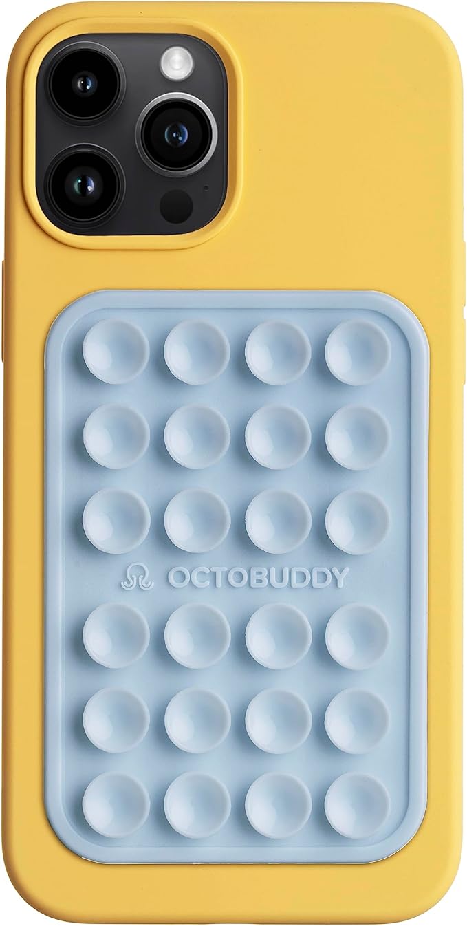 OCTOBUDDY Classic MAX - Silicone Suction Phone Case Adhesive Mount - Hands-Free, Strong Grip Holder for Selfies and Videos - iPhone and Android Compatible - 2.6″ x 3.9″