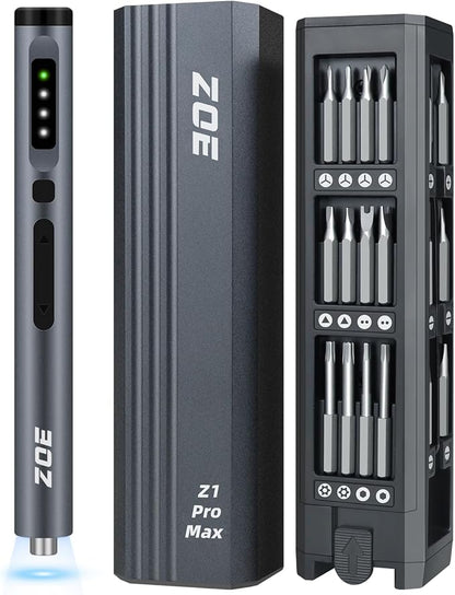 ZOE Electric Screwdriver, Mini Precision Screwdriver Set Cordless Screw driver Kit Small Power Magnetic Storage Bits, Settings Repair Tool Kit for Electronics Laptop Phone Camera Glasses Watch