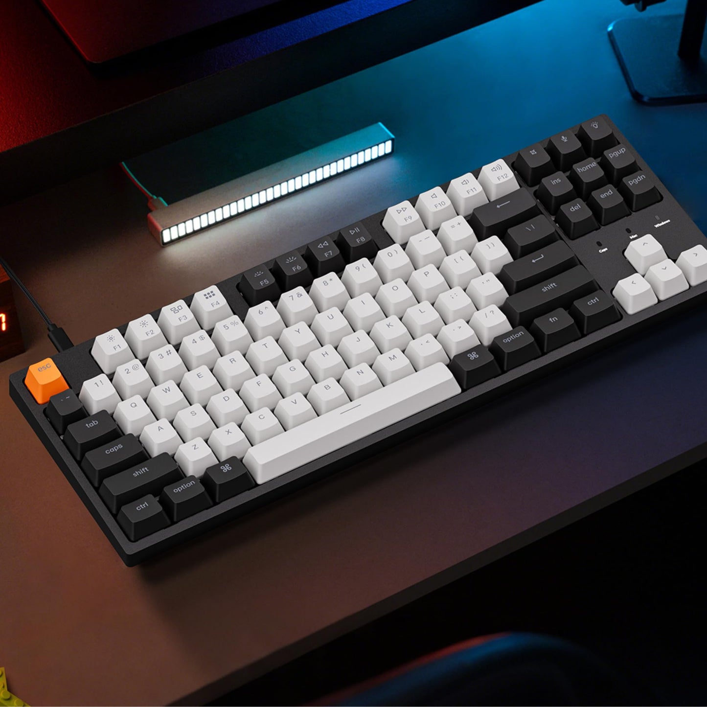 Keychron C1 Wired Mechanical Keyboard TKL, RGB Backlit with Double-Shot ABS Keycaps, 87 Keys Hot-Swappable Pre-lubed Tactile Switch Compatible with Mac Windows