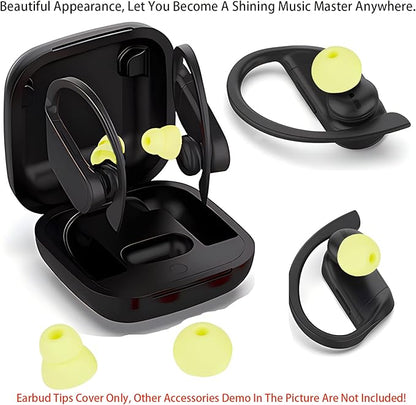 Earbud Tips Replacement Earbud Tips Earbud Replacement Tips Earbuds Replacement Tips Ear Pads Ear Cushions Ear Tips for Earbuds for Powerbeats Pro Beats Wireless Earphone Headphones 4 Pairs (Yellow)
