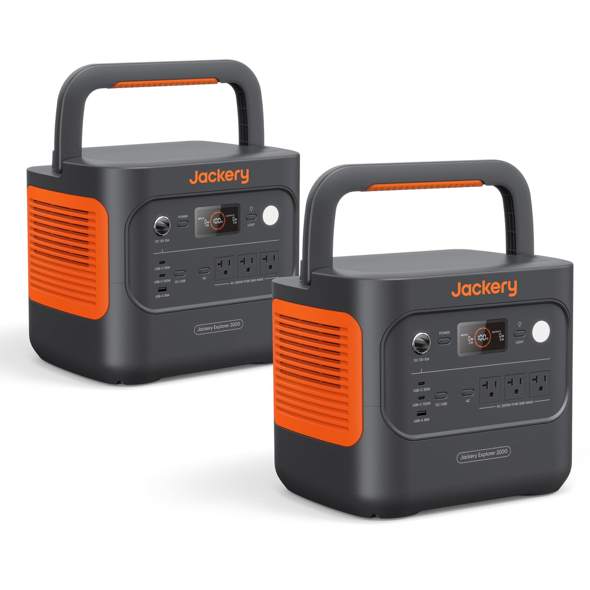 Jackery Explorer 2000 v2 Portable Power Station with 16ft DC Extension Cable, 2042Wh LiFePO4 Battery, 2200W Solar Generator, USB-C PD 100W Fast Charging for Camping, Home Use(Solar Panel Optional)