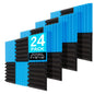 JBER 24 Pack Acoustic Panels Studio Foam Wedges Soundproof Padding