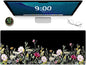 Gaming Mouse Mat Forest Background Pattern XXL XL Large Mouse Mat Long Extended Mouse Pad Desk Mat Non-Slip Rubber Mice Pads Stitched Edges Thin Pad (Floral)