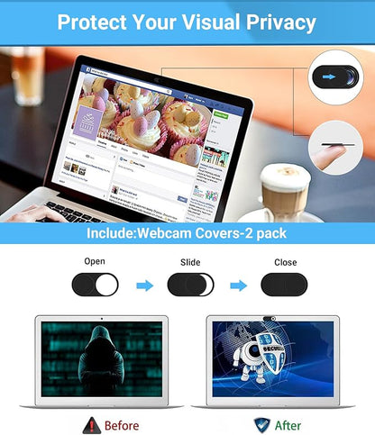PYS Magnetic Privacy Screen for MacBook Air 15.3 Inch (2025/2024/2023, M4, M3, M2 Chip) - Removable Anti-Glare Protector with Camera Cover Slide, Anti-Blue Light Filter for Mac Air 15.3" Laptop