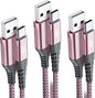 sweguard USB Type C Charger Cable [3-Pack,6.6ft+3.3ft+1.5ft] iPhone 16 Charger Nylon Braided Cord for iPhone 16 15 Pro Max Plus Samsung Galaxy S24 S23 S22 S21 S20 S10 Note 20 10 A54 Pixel LG Moto PS5