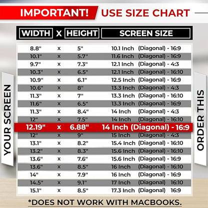 14 Inch 16:9 Laptop Privacy Screen Filter - Privacy Shield and Anti-Glare Protector