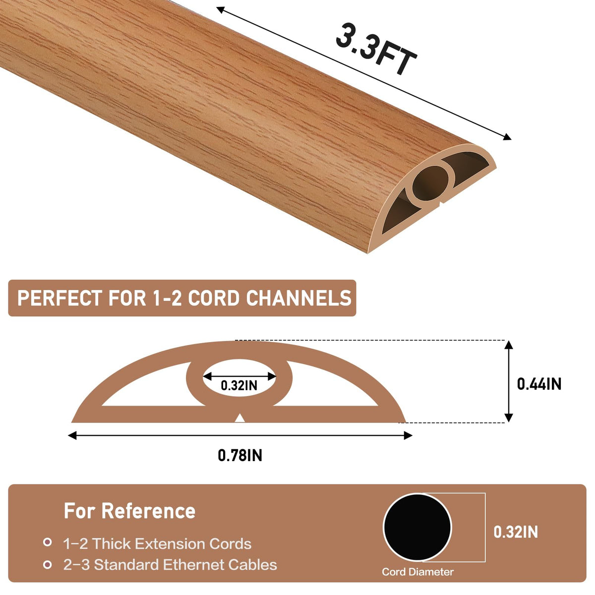 LSGCQ Floor Cord Cover Self Adhesive Cord Hider Floor Cable Management