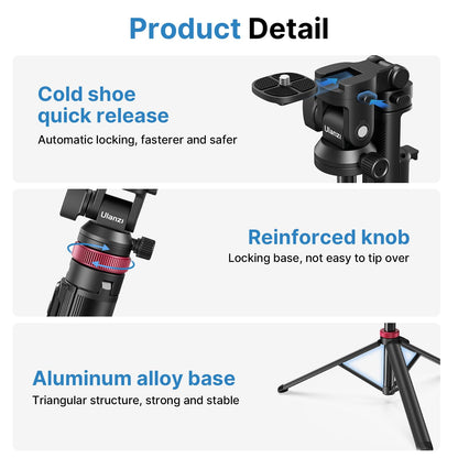 Ulanzi MT-78 Extendable Phone Tripod, 72.83" Selfie Stick Camera Stand