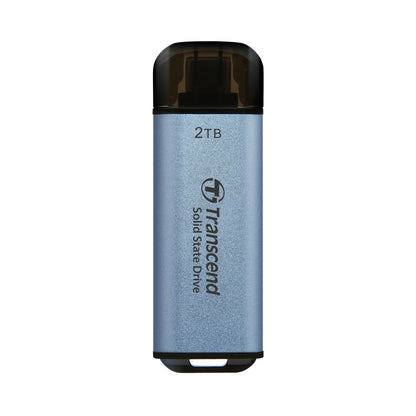 Transcend ESD300 2TB External SSD, Up to 1,050MB/s, Type C USB Drive for iPhone17,16,15, iPad&Mac/Pixel10/Tesla/Steam Deck/ROG Ally/MSI Claw/Android/PS5, Smart TV, USB 3.2 Gen2 Portable SSD- Sky Blue