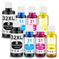 Pristar 8 Pack 32XL 31 Ink Compatible with HP 31 32XL Ink Bottle Set