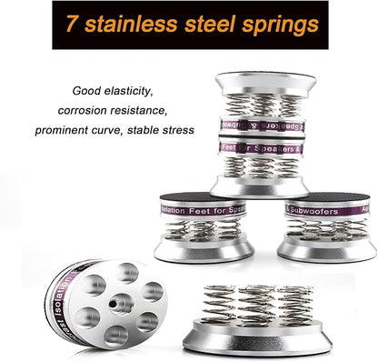 Tertullus 4 Pcs Speaker Isolation Feet 43mm×38.5mm Audio Shock Absorber Floor Protectors Dampening Pad Rubber Pads Anti-Vibration Pads for Turntable Amplifier DAC Subwoofer Audio Equipment