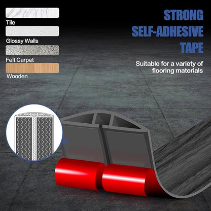 Floor Cord Cover Self Adhesive Cord Hider,10FT Cable Management, Extension Strip Protector for Wires, Prevent Cable Trips for Offices, Gyms, Exhibitions Cavity:0.39"(W) x 0.27"(H) Wooddarkblack
