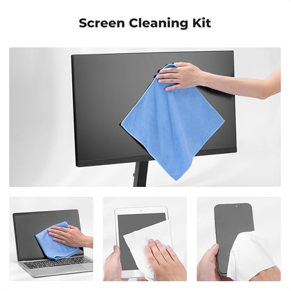 KF Concept 250ML Screen Cleaner Spray + Large Pearl Cloth + Microfiber Cloths*2 + 4 Brushes - Travel Size Electronic Cleaner for Car, Computer, Laptop, iPad, MacBook, Phone, Watch, Eyeglass
