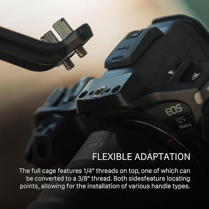 Tilta Half Camera Cage Compatible with Canon R5 Mark II - Black | Mount Accessories w/Cold Shoe, 1/4"-20 and 3/8"-16 | Securely Attaches to Camera | Silicone Padding and Lightweight
