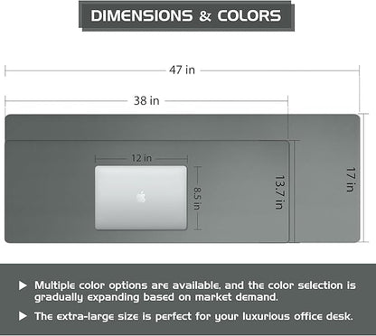 Aothia Leather Desk Pad Protector - Large Mouse Pad, Office Mat, Non-Slip PU Leather Blotter, Laptop Desk Pad, Waterproof Writing Pad for Office and Home (Jungle Green, 38" x 13.7")