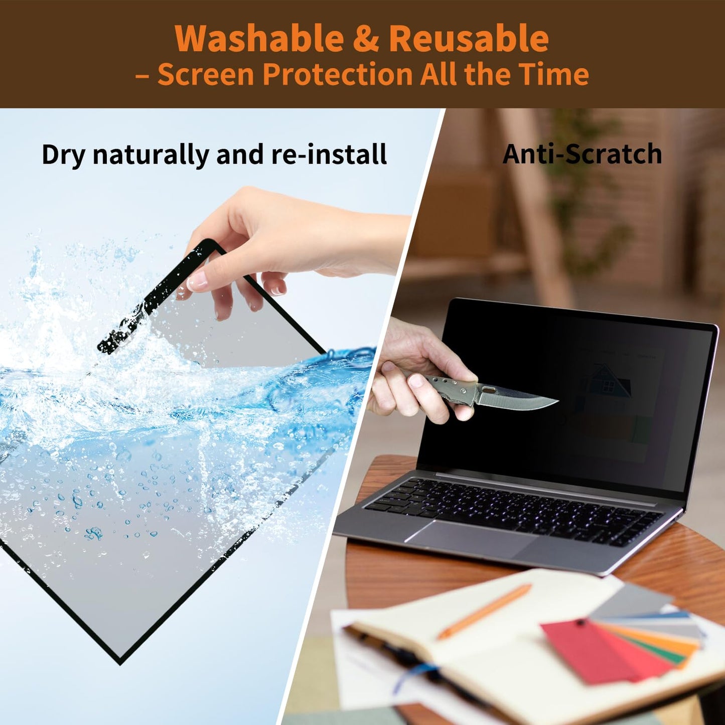 BSPROTE Privacy Screen for MacBook Pro 16 Inch 2019 (A2141), Removable Anti-Spy Filter for Mac Pro 16.1", Eye Protection HD Anti-Scratch