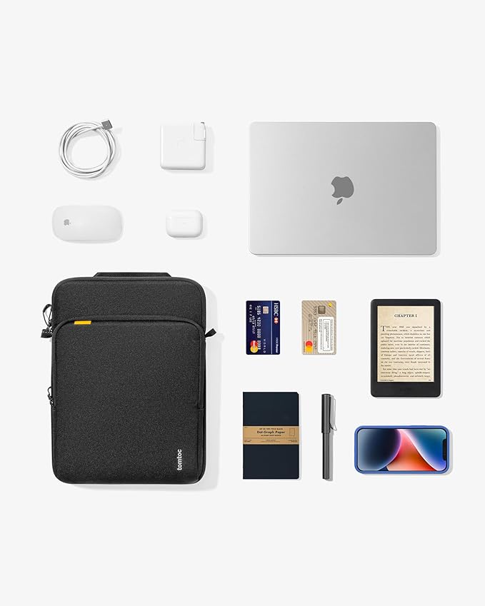 tomtoc 360 Protective Laptop Sleeve Designed for 14-inch MacBook Pro M4/M3/M2/M1 Pro/Max, 13.8'' 2024 Surface Laptop AI PC, Water-Resistant Well-Organized Accessory Sleeve Case with Handle