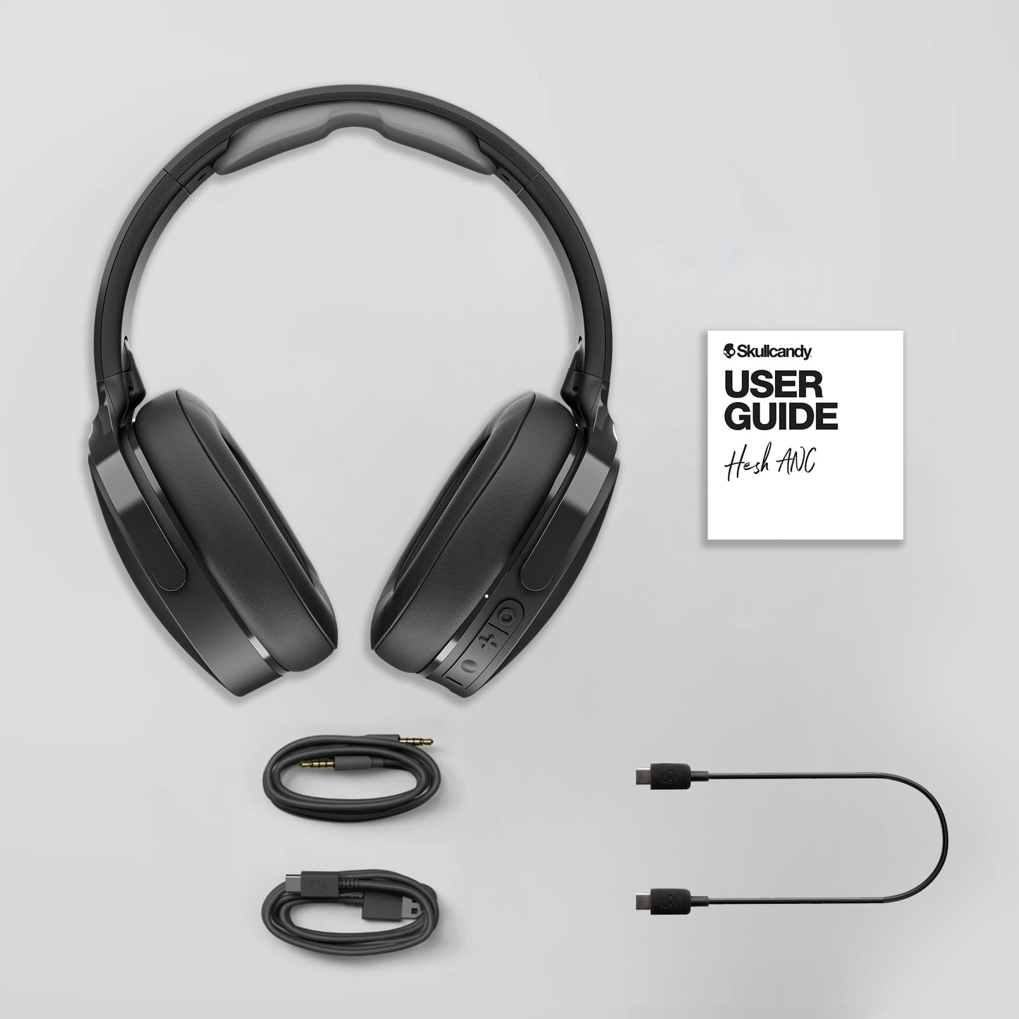 Skullcandy Hesh ANC Wireless Over-Ear Bluetooth Headphones with Extra USB-C Charging Cable, Active Noise Canceling, 22 Hrs Battery, Foldable Lightweight Design, Microphone iPhone Android - Preppy Sage