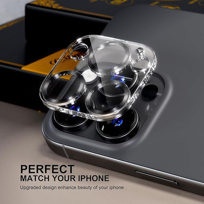 beuxece for 6 Pack iPhone 16 Pro/iPhone 16 Pro Max Camera Lens Protector [Drop Protection] [Case Friendly] [Easy Installation] 9H Tempered Glass Camera Screen Protector Cover, CD Black